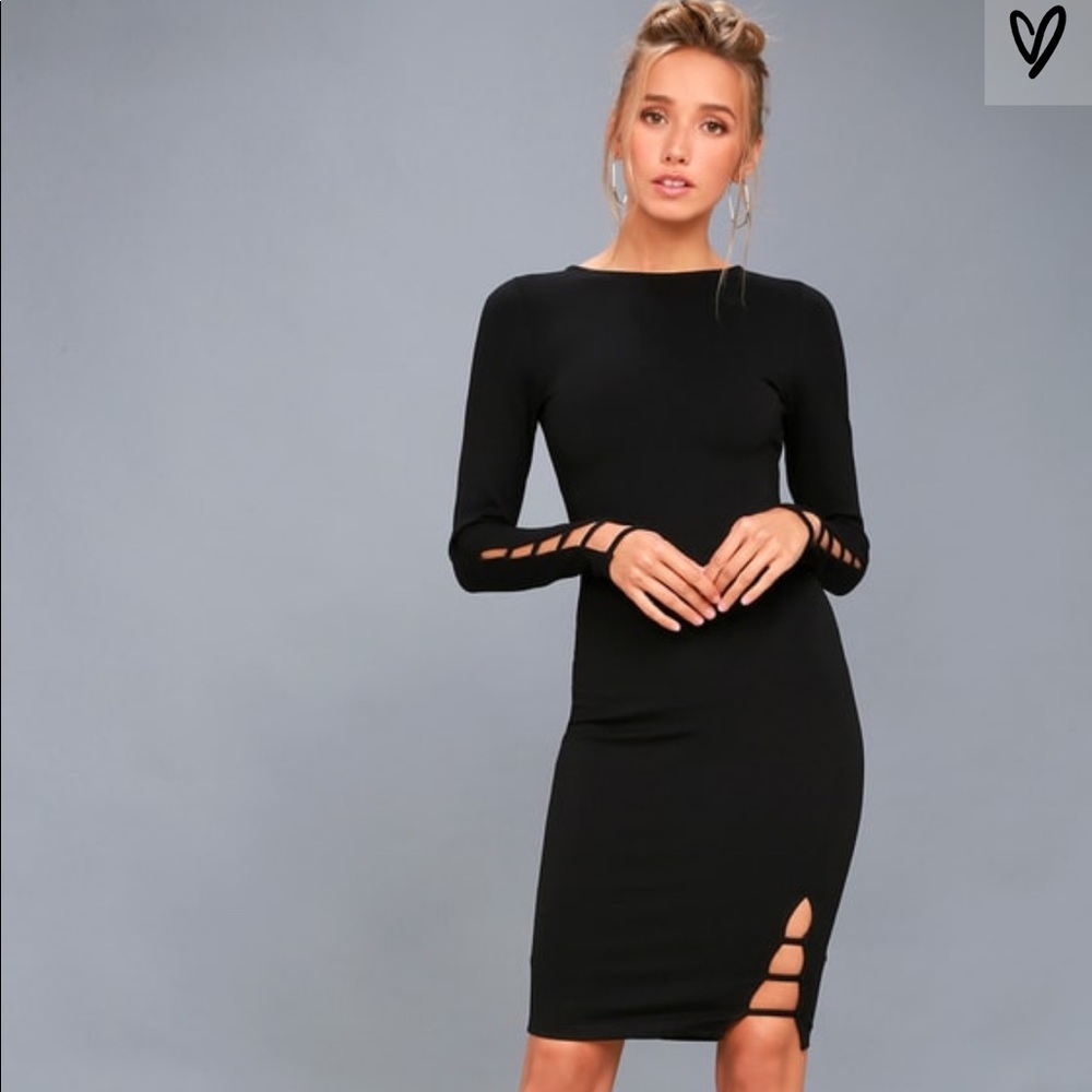 Black Long Sleeve Bodycon Dress